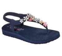 Skechers Meditation, Sandali con Cinturino alla Caviglia Donna, Blu Navy Mitobuck Rhinestone Trim Nvmt, 39 EU