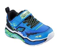 Skechers Mega Scene, Scarpe da Ginnastica, Blue Textile/Blue Synthetic/Black & Lime TR, 24 EU