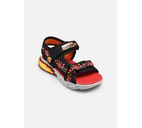 Skechers Bambino Mega-Splash 4K Sandali in Nero/Rosso, Taglia 29, Lavabile in lavatrice