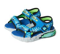 Skechers Mega-Splash 4K, Sandali Bassi Bimbo 0-24, Blue/Lime, 19 EU