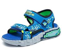 Skechers Mega-Splash 4K, Sandali Bassi Bimbo 0-24, Blue/Lime, 21 EU