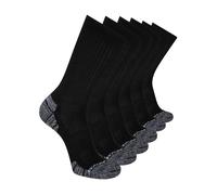 Skechers Men's 6 Pack Crew Socks, Black/White, 10-13
