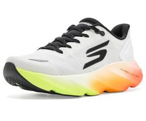 Skechers Men's Aero Burst Running Shoe, White/Black/Multi, 7