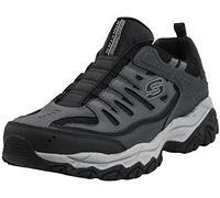 Skechers Men's After Burn Lace-Up Sneaker, Nero Carbone, 40 EU