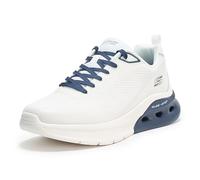Skechers Men's Bobs Glide Step Arc Waves 2.0-Class Rank Sneaker, White/Navy, 7