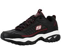 Skechers Men's Energy Afterburn Lace-Up Black/Silver/Red Sneaker 10 M US