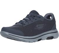 Skechers Gowalk 5 Qualify-Athletic Mesh Lace Up Performance Walking Shoe, Scarpe da Ginnastica Uomo, Carbone Tessile Sintetico Nero Trim, 44 EU X-Larga