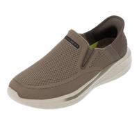 Skechers Men's Hands-Free Slip-ins Slade Deacon Sneaker, Taupe Knitted Mesh, 40 EU