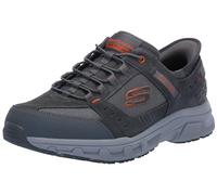 Skechers Men's Oak Canyon Consistent Winne Hands Free Slip-in Sneaker, Gray/Orange, 11