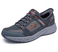 Skechers Men's Oak Canyon Consistent Winne Hands Free Slip-in Sneaker, Gray/Orange, 11