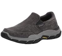 Skechers Men's Respected-Fallston Canvas Slip On, Char, 10 X-Wide