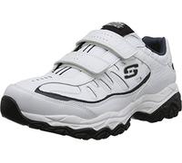 Skechers Mens Sport M Fit Final Cut Low Top Velcro, White/Navy, Size 10.5