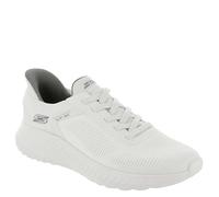 Skechers Men's Wide Fit Hands-Free Slip-ins Bobs Squad Chaos Solid Step Sneaker, Bianco, 12 UK Wide