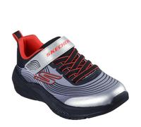 Skechers Microspec Advance - Sneaker da Ragazzo, Nero Carbone Tessile Argento Sintetico, 7 UK Child