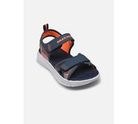 Skechers Sandalo piatto Microspec-Splash per bambino, Arancione navy., 12 UK