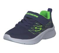 Skechers Sneaker Bambini e Ragazzi Microspec Texlor Tessuto Blu Navy Finiture Argento Lime 28 EU