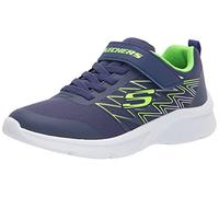 Skechers Microspec Texlor, Sneaker Bambini e ragazzi, Finiture In Argento Lime In Tessuto Blu Navy, 32 EU