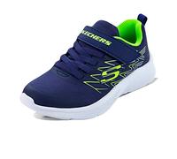 Skechers Microspec Texlor, Sneaker Bambini e ragazzi, Finiture In Argento Lime In Tessuto Blu Navy, 36 EU
