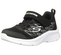 Skechers Microspec Texlor, Sneaker Bambini e ragazzi, Tessuto Nero Finiture In Argento Nero, 35.5 EU