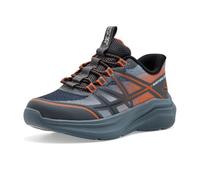 Skechers MICROSPEC Velocity - Scarpe da Ginnastica da Ragazzo, Colore: Antracite Sintetico/Tessuto/Arancione e Nero, 40