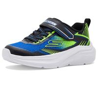 Skechers MICROSPEC Velocity - Scarpe da Ginnastica da Ragazzo, Colore: Nero/Sintetico/Tessuto/Blu e Lime, Taglia 42