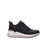 Skechers Miliardo 2 Mid Lace Up, Billion Donna, Finitura Verniciata Duraleather Nera, 36.5 EU