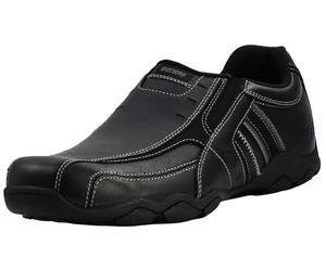 Skechers Mocassino da Uomo Diameter-Nerves, Pelle Nera, 45.5 EU