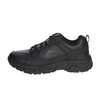 Skechers Oak Canyon Redwick Uomo Formatori, Black Leather Synthetic Textile Black Trim, 46 EU