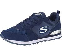 Skechers Og 85 Goldn Gurl, Sneaker a Collo Basso Donna, Navy Suede Mesh Nylon Silver Trim, 36.5 EU