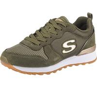 Skechers Og 85 Goldn Gurl, Sneaker a Collo Basso Donna, Olive Suede Nylon Mesh Rose Gold Trim, 38.5 EU