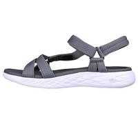 Skechers On-The-Go 600 Brilliancy, Sandali con Cinturino alla Caviglia Donna, Charcoal Textile Trim, 42 EU