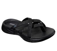 Skechers Sandali a Punta Aperta On-the-go 600 Donna Nero/Grigio in Tessuto Taglia 37 EU