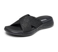 Skechers On-the-go 600, Sandali a Punta Aperta Donna, Nero Black Textile Bbk, 36 EU