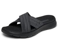 Skechers On-the-go Go Walk Flex Sandalo da donna - Impressionato, nero/grigio, 9 Wide