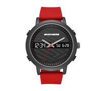 Skechers Orologio da uomo al quarzo in metallo e silicone, colore rosso (modello: SR5073)