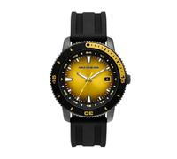 Skechers Orologio da uomo in silicone nero con data a tre lancette Lachman, nero