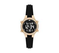Skechers Orologio digitale sportivo in silicone per le donne, Brinkley Oro/Nero, Digitale Donna