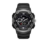 Skechers Orologio Highview da uomo, movimento Ana-Digi, cassa in policarbonato nera e grigia da 45 mm con cinturino in poliuretano, SR1073
