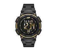 Skechers Orologio Ruhland da uomo, movimento digitale, cassa in policarbonato nera e oro da 45 mm con cinturino in poliuretano, SR1019