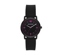 Skechers Orologio sportivo da donna, analogico, al quarzo, in silicone o pelle, stile casual, Bellflower Nero, Casual analogico da donna