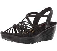 Skechers Parallel-Crossed Wires-Sandalo Multi Gore Slingback, Zeppa Donna, Nero, 40 EU