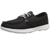Skechers Performance Women's Go Walk Lite-Eclipse Boat Shoe,Black/White,7.5 M US