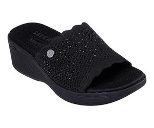Skechers Pier-Lite Light Essence - Sandalo Piatto da Donna, Nero, Taglia 38