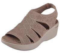 Skechers Pier-lite-Memory Maker - Sandali da donna con zeppa, Moka, 35 EU