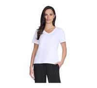 Skechers Pima V-Neck Tee T-Shirt, Bianco, L Donna