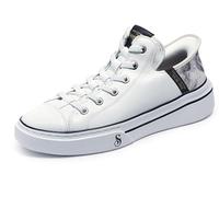 Skechers Plimsolls - Sneaker da Uomo, Bianco Nero, 40 EU