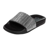 Skechers Pop Ups New Spark, Zoccoli Donna, Black Canvas Rhinestone Trim, 37 EU