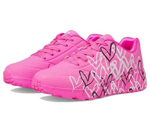 Skechers Ragazza Uno Lite Metallic Love, Rosa Acceso/Multicolore, 13.5 Little Kid