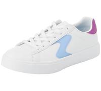 Skechers Ragazze di Strada, Sneaker, Bianco Sintetico Viola Trim, 34 EU