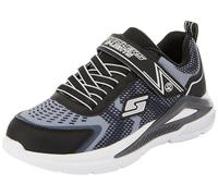 Skechers Ragazzi, Sneaker, Tessuto Nero con Finiture argentate, 35 EU